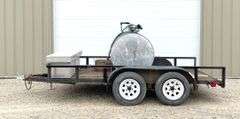 2013 12' homemade utility trailer w/ fuel tank & toolbox