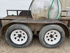 2013 12' homemade utility trailer w/ fuel tank & toolbox