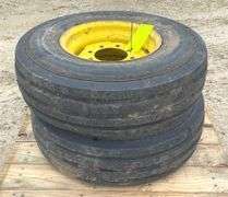 Pair of 16" 16-ply tires on 8-lug JD rims