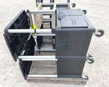 6 rolling utility carts, 5 plastic & 1 steel