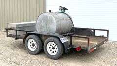 2013 12' homemade utility trailer w/ fuel tank & toolbox