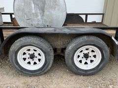 2013 12' homemade utility trailer w/ fuel tank & toolbox