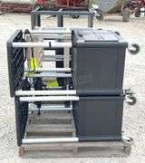 6 rolling utility carts, 5 plastic & 1 steel