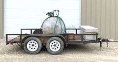 2013 12' homemade utility trailer w/ fuel tank & toolbox