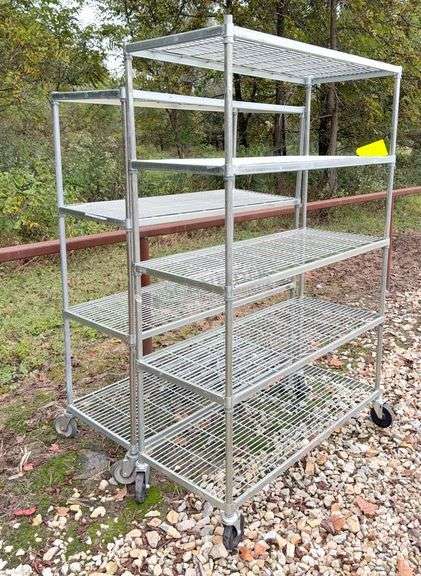 2 metal rolling shelves up to 4' wide