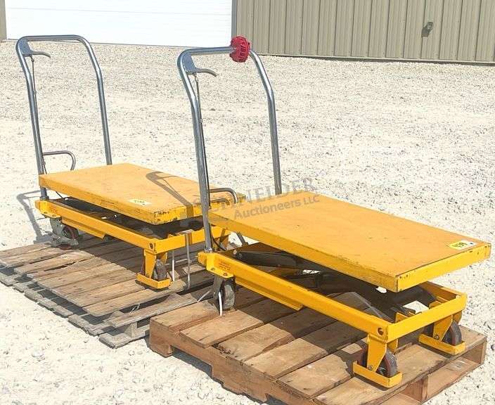 2- Wesco 20"x33" hydraulic lift carts
