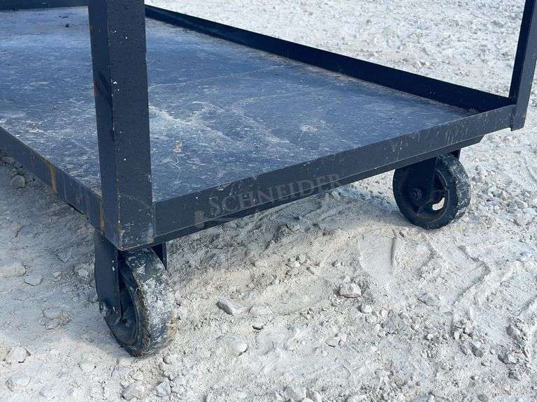 2- 30"x5' rolling steel work carts