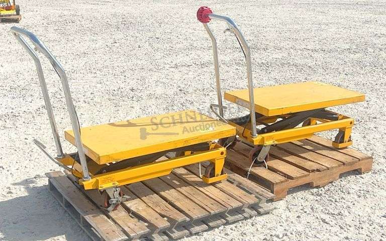 2- Wesco 20"x33" hydraulic lift carts
