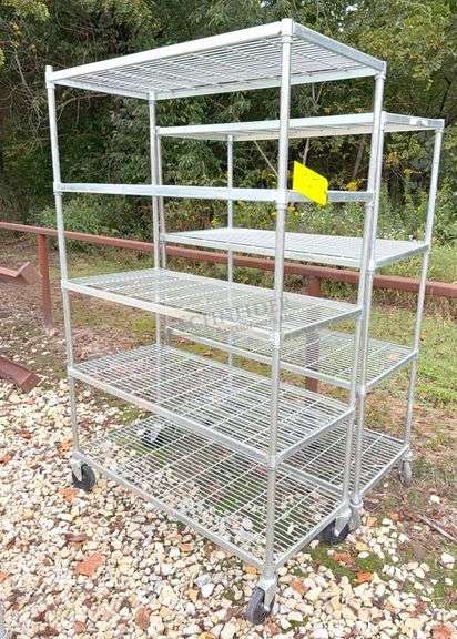 2 metal rolling shelves up to 4' wide