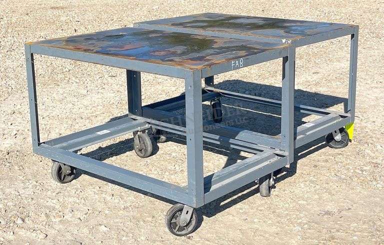 2- 30"x4' rolling steel utility carts