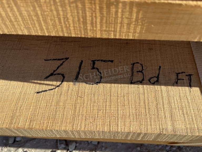 Group of rough sawn oak lumber up to 12.5' long