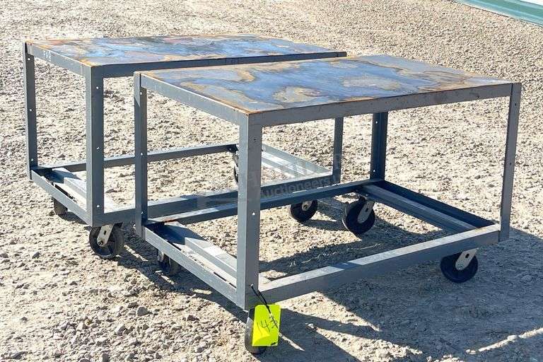 2- 30"x4' rolling steel utility carts
