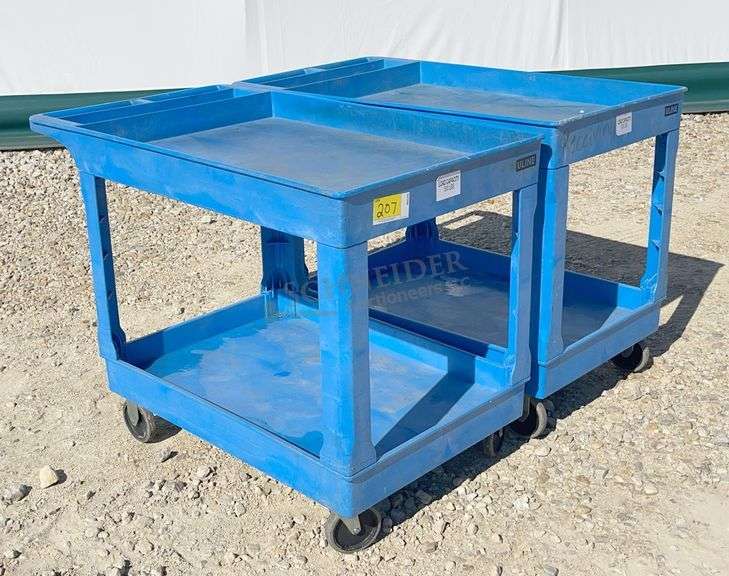 2- 2'x3' poly rolling utility carts