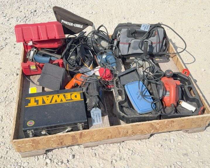 Group of corded electric shop tools