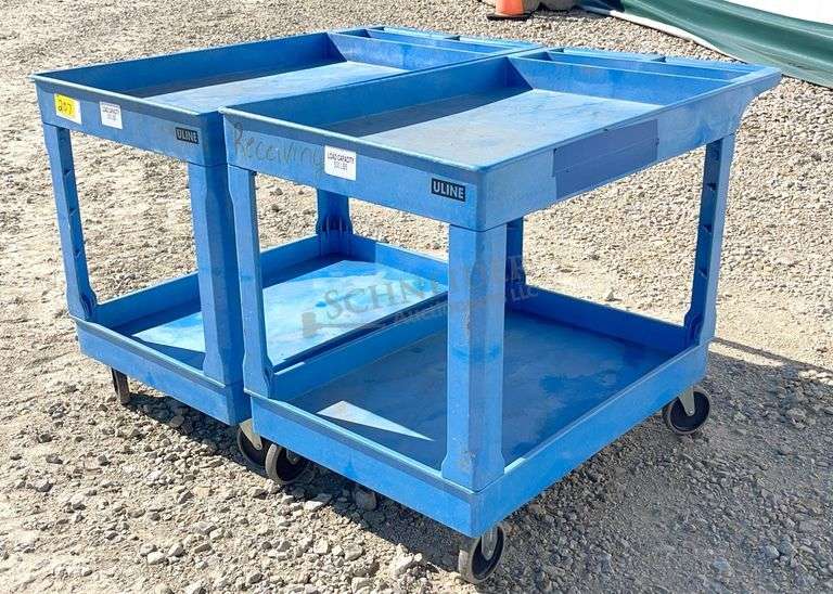 2- 2'x3' poly rolling utility carts