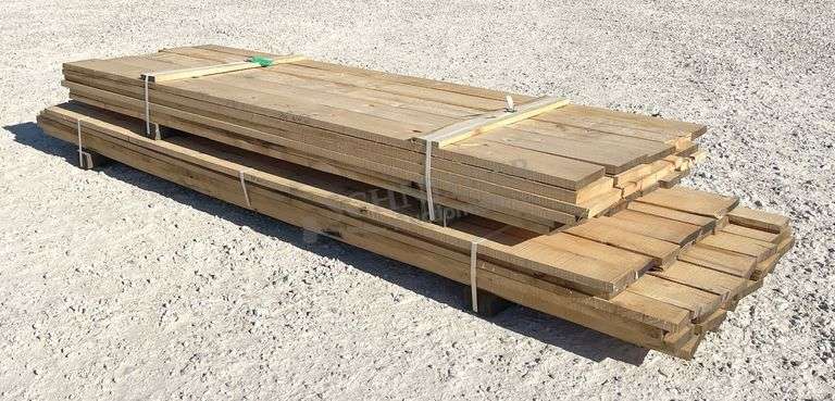 Group of rough sawn oak lumber up to 12.5' long