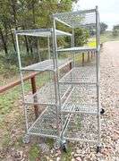 2 metal rolling shelves up to 4' wide