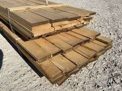 Group of rough sawn oak lumber up to 12.5' long