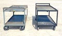 2- 30"x5' rolling steel work carts