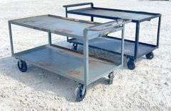 2- 30"x5' rolling steel work carts