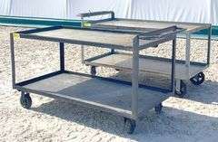 2- 30"x5' rolling steel work carts