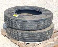 Pair of 10R22.5 truck tires