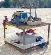 4'x4' rolling shop cart w/ welder & welding supplies