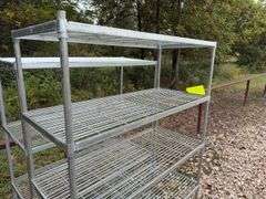 2 metal rolling shelves up to 4' wide