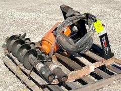 Unused Skid Pro skid steer auger w/ 2 augers, from the estate of Dr. Ken Buchmann