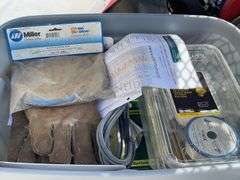 4'x4' rolling shop cart w/ welder & welding supplies