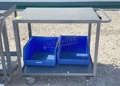 3- small rolling steel work carts