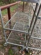 2 metal rolling shelves up to 4' wide