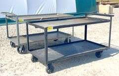 2- 30"x5' rolling steel work carts