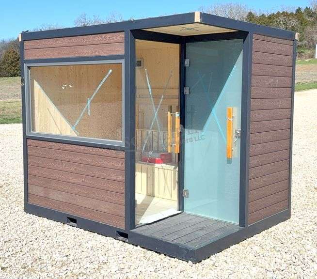 Unused container sauna room w/ shower