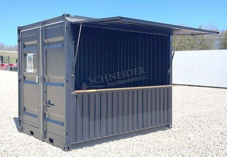 Unused 10' vending container w/ fold up vending window