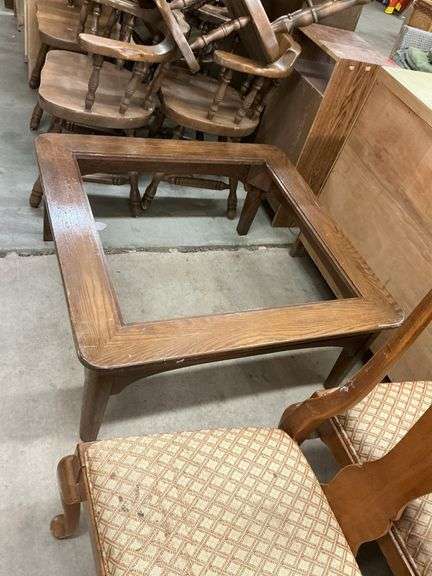 Wood square coffee table with glass top(36” X 36”)