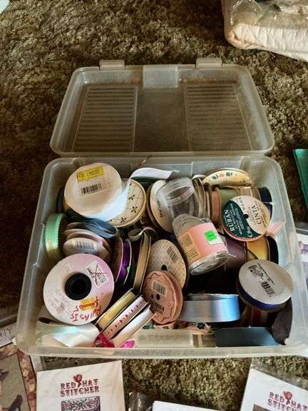 patterns for different crafts and a container full of ribbon - SCHULTIS ...