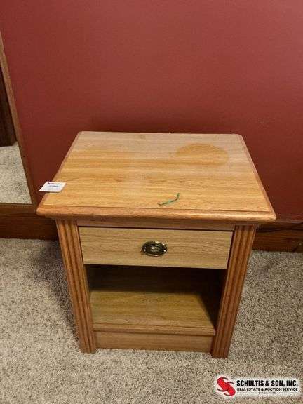 Wood Nightstand with Drawer