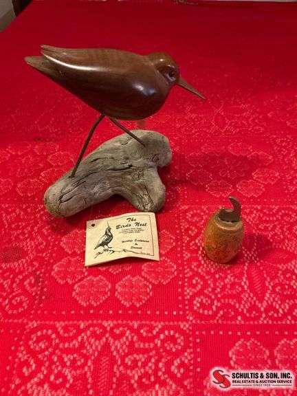 Carved Wood Bird Sculpture