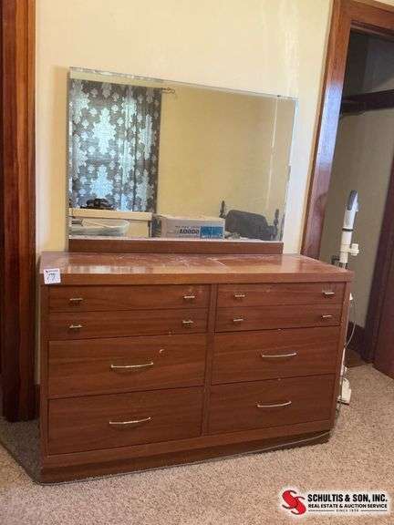 Wood Dresser with Mirror