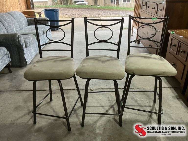 3 Metal Barstools