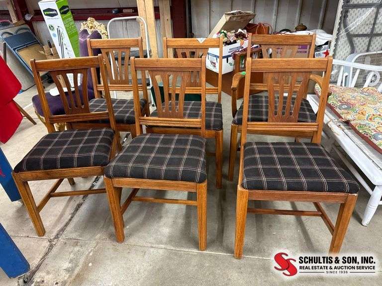 Six Oak Dining Chairs