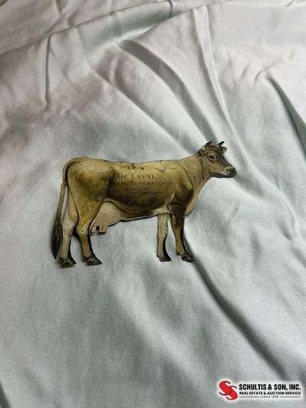 Metal De Laval Cow Advertising Sign
