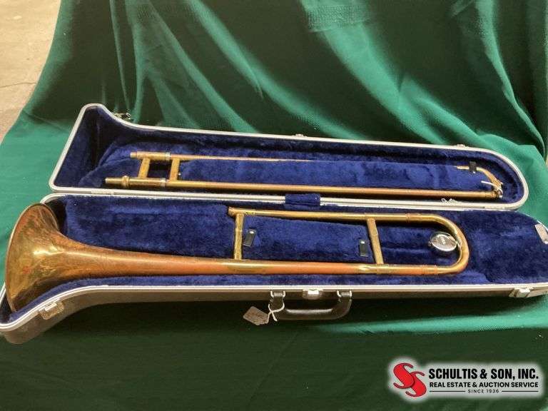 Brass Trombone with Case