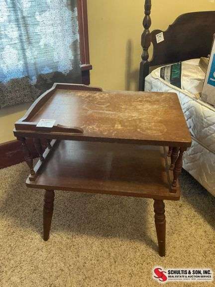 Two-Tier Wooden Side Table