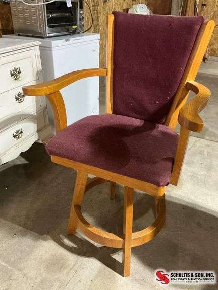 Swivel Wooden Armchair