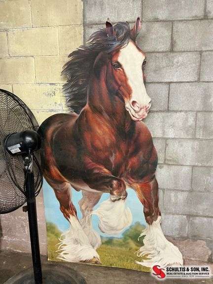 Horse 6 foot cardboard horse BUDWEISER CLYDESDALE