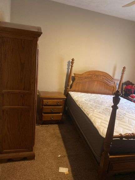 5 piece bedroom oak set
