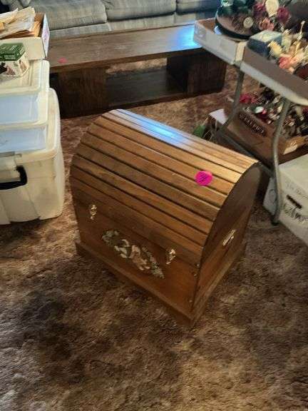 Curved top wooden chest