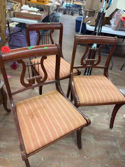 3 DUNCAN LYRE HARP DINING ROOM CHAIRS